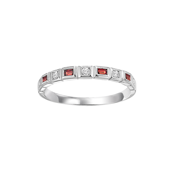 10kw mix bezel garnet band 1/12ct