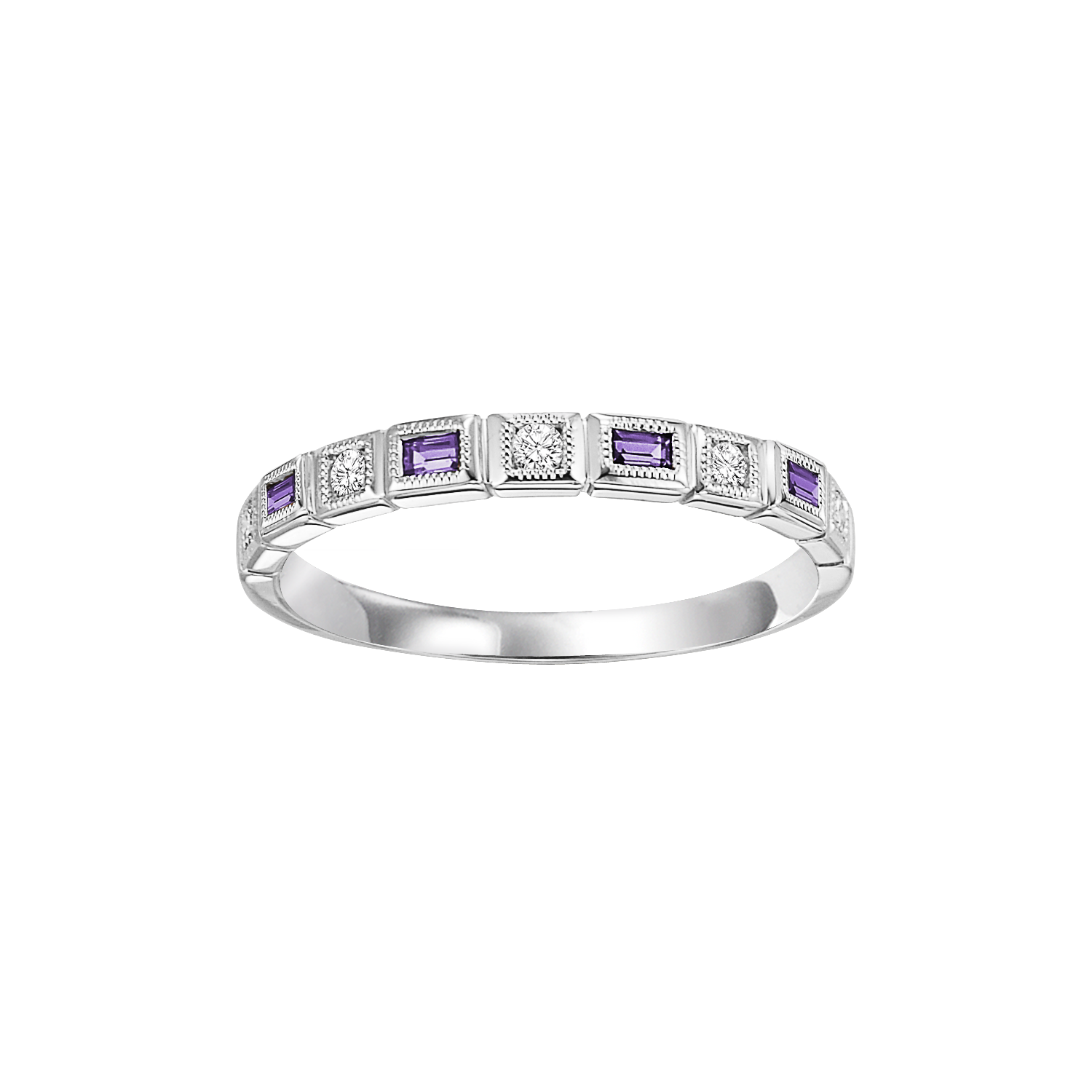 10kw mix bezel amethyst band 1/10ct