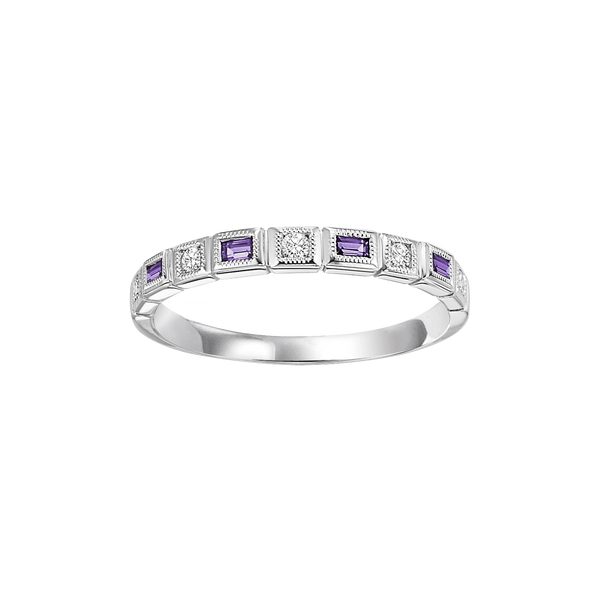 10kw mix bezel amethyst band 1/10ct