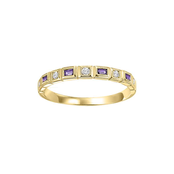 10ky mix bezel amethyst band 1/10ct