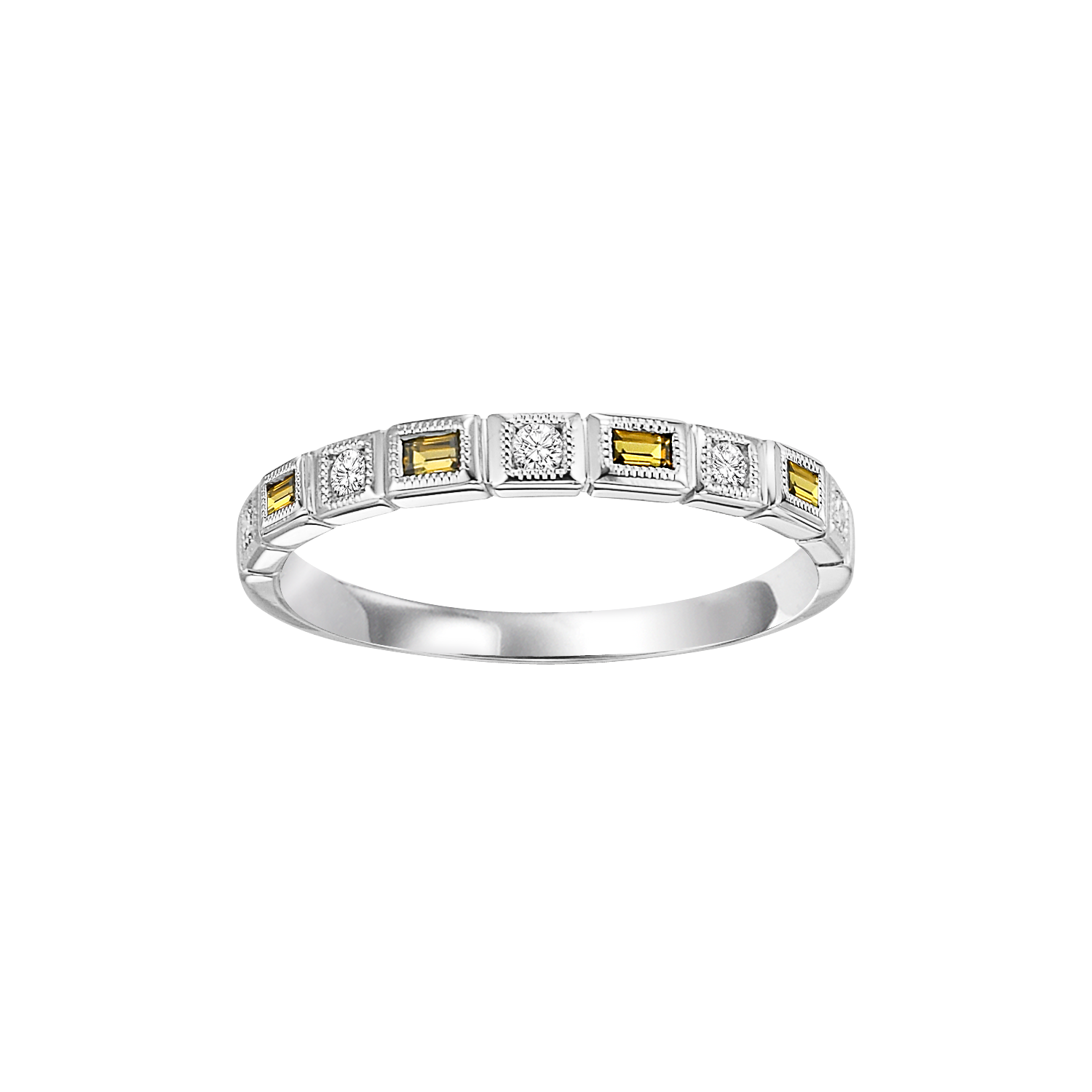 10kw mix bezel citrine band 1/10ct