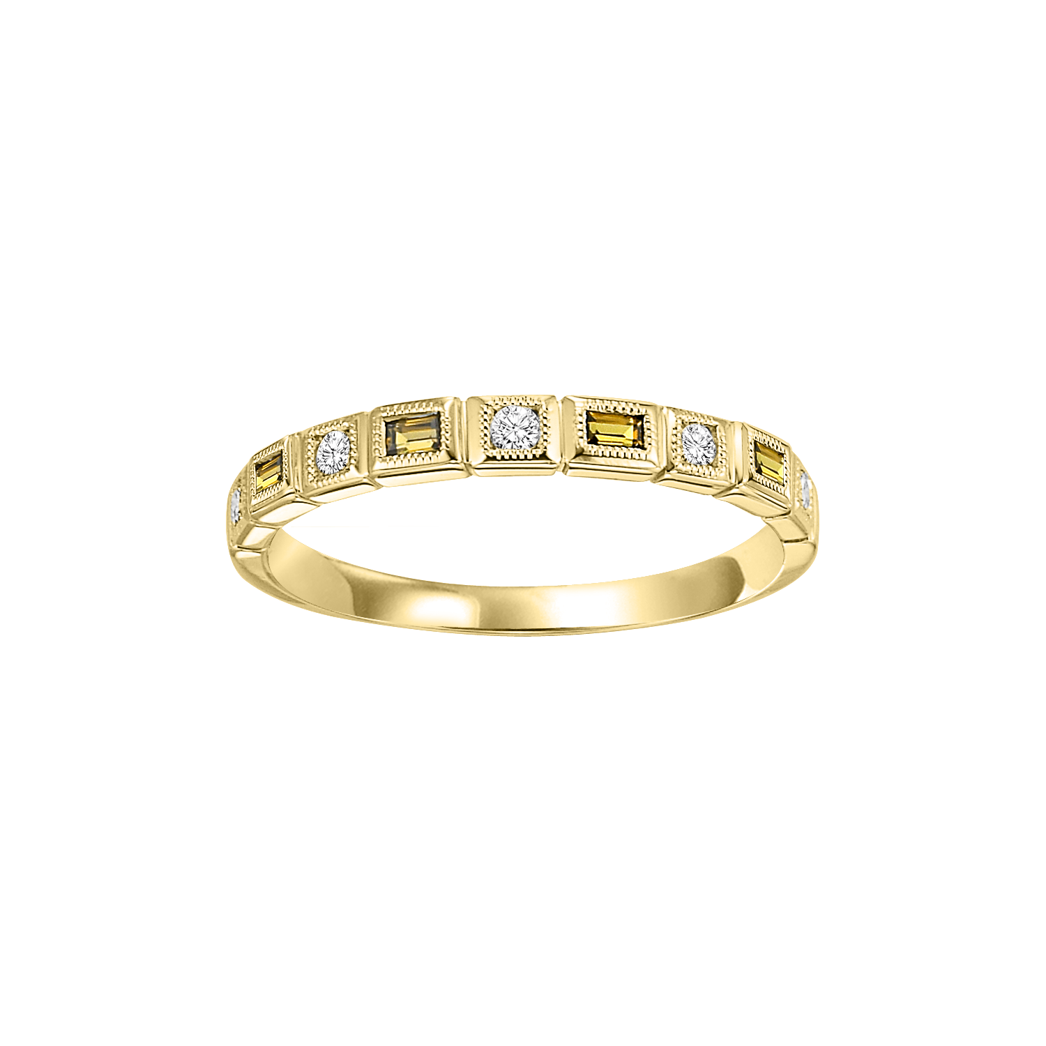 10ky mix bezel citrine band 1/12ct
