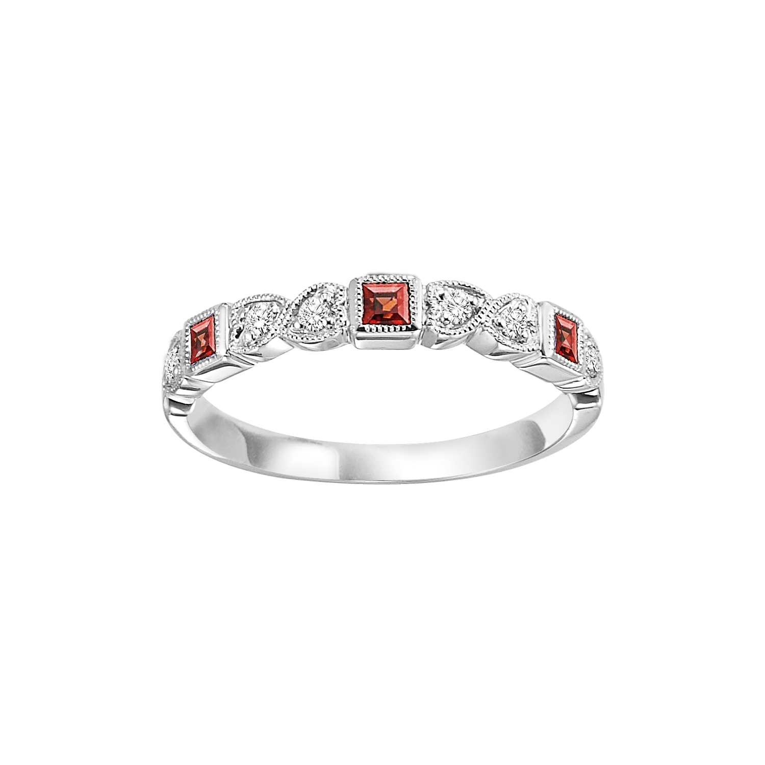 10kw mix bezel garnet band 1/10ct