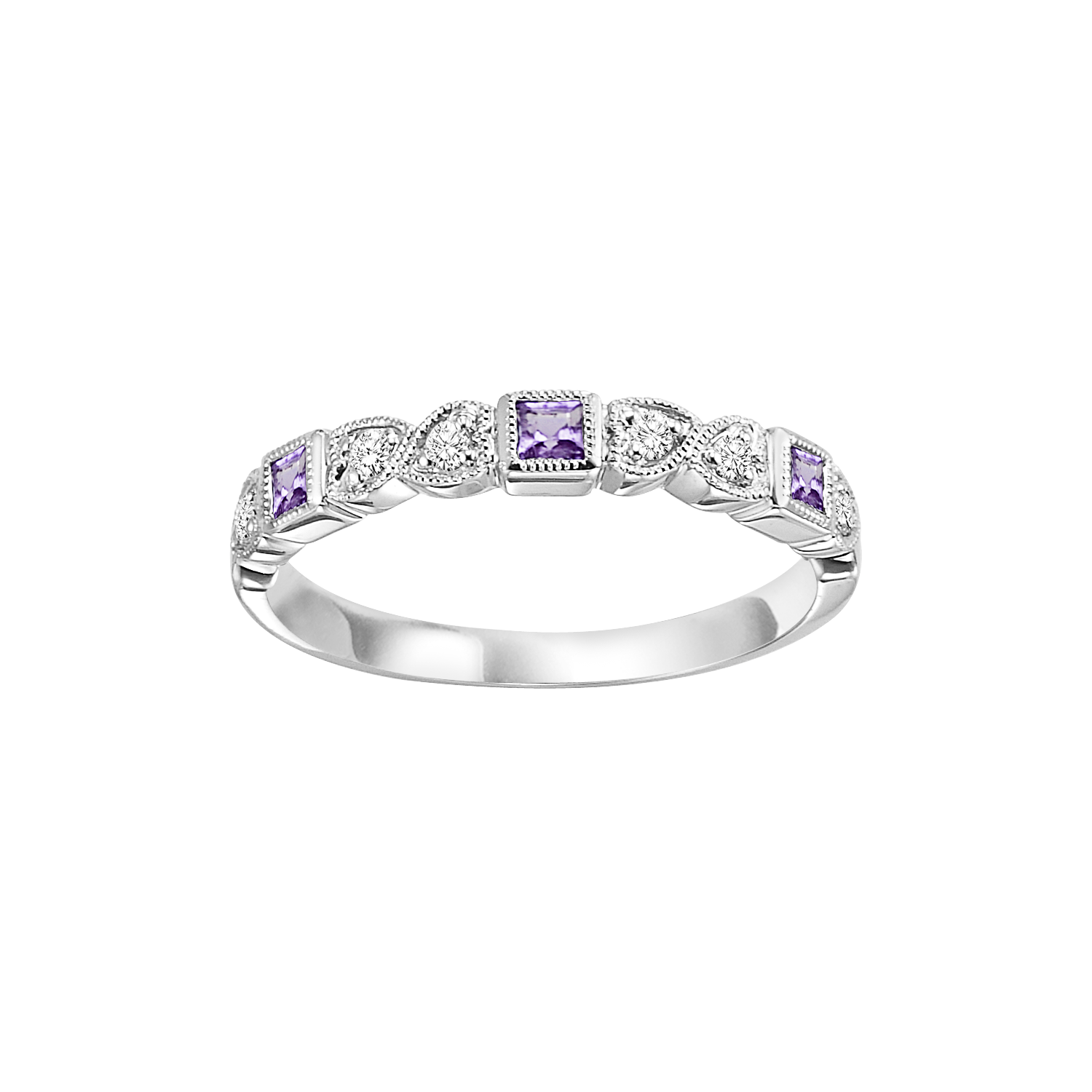 10kw mix bezel amethyst band 1/12ct