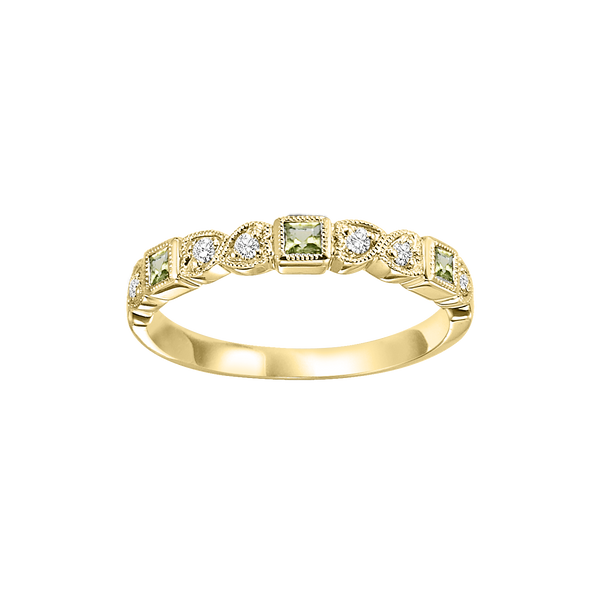 10ky mix bezel peridot band 1/12ct