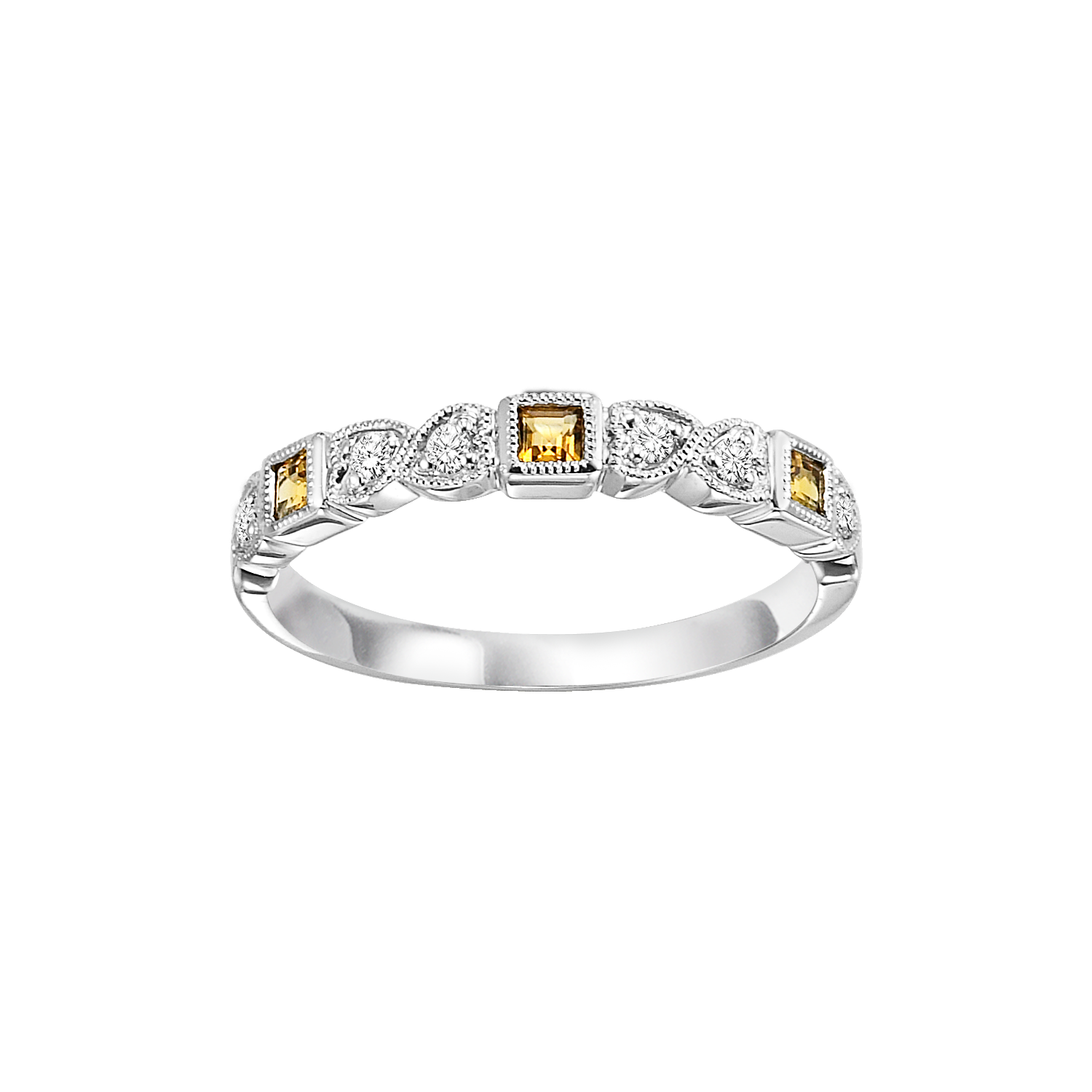 10kw mix bezel citrine band 1/10ct