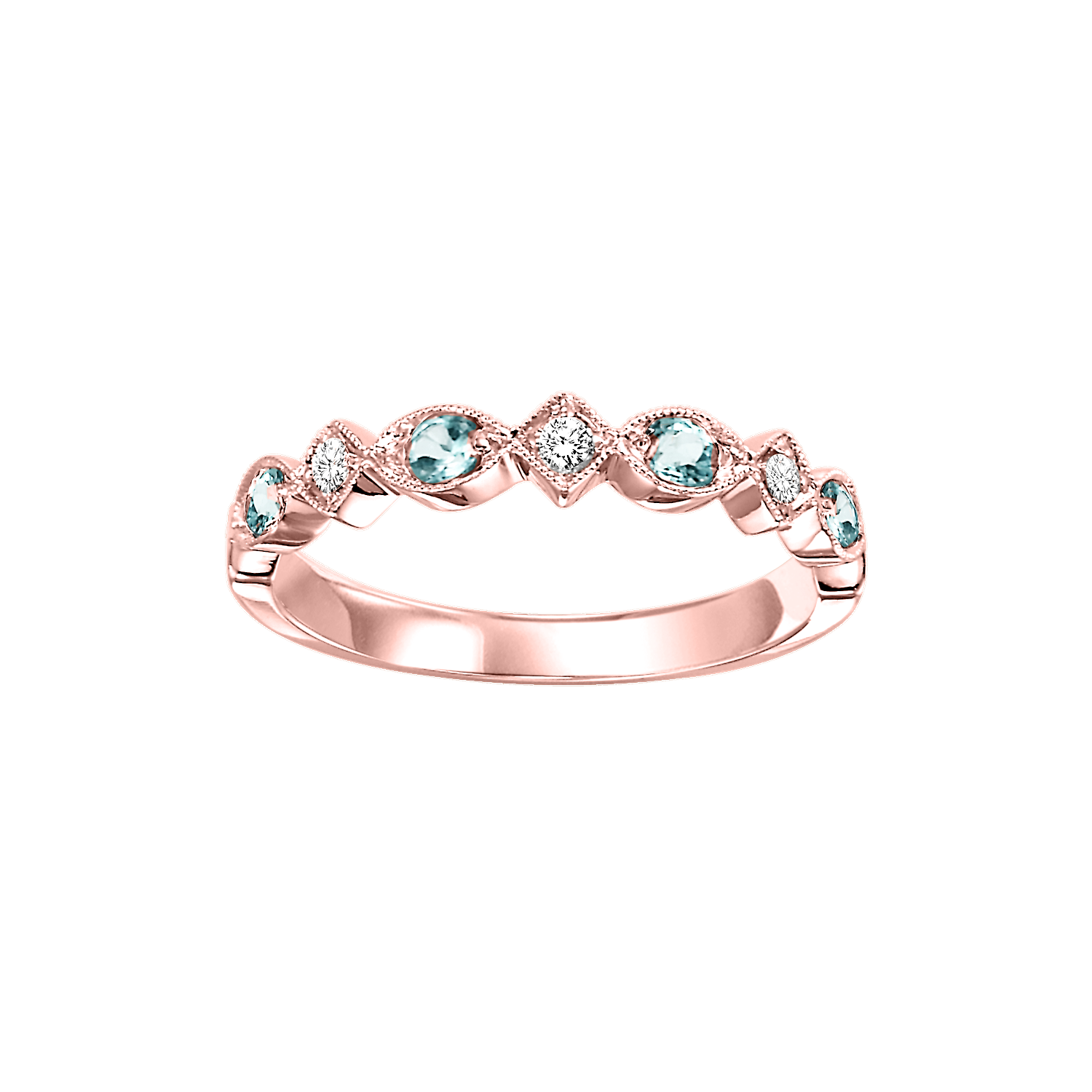10kr mix prong blue topaz band 1/20ct
