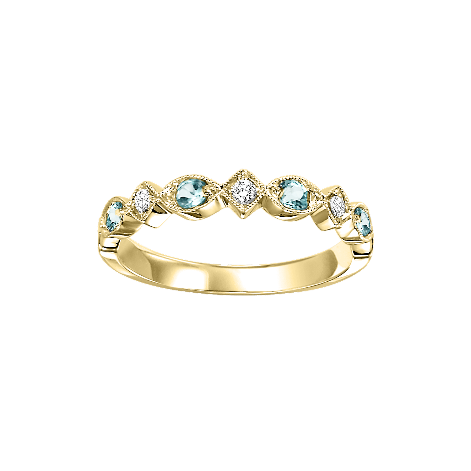 10ky mix prong blue topaz band 1/20ct