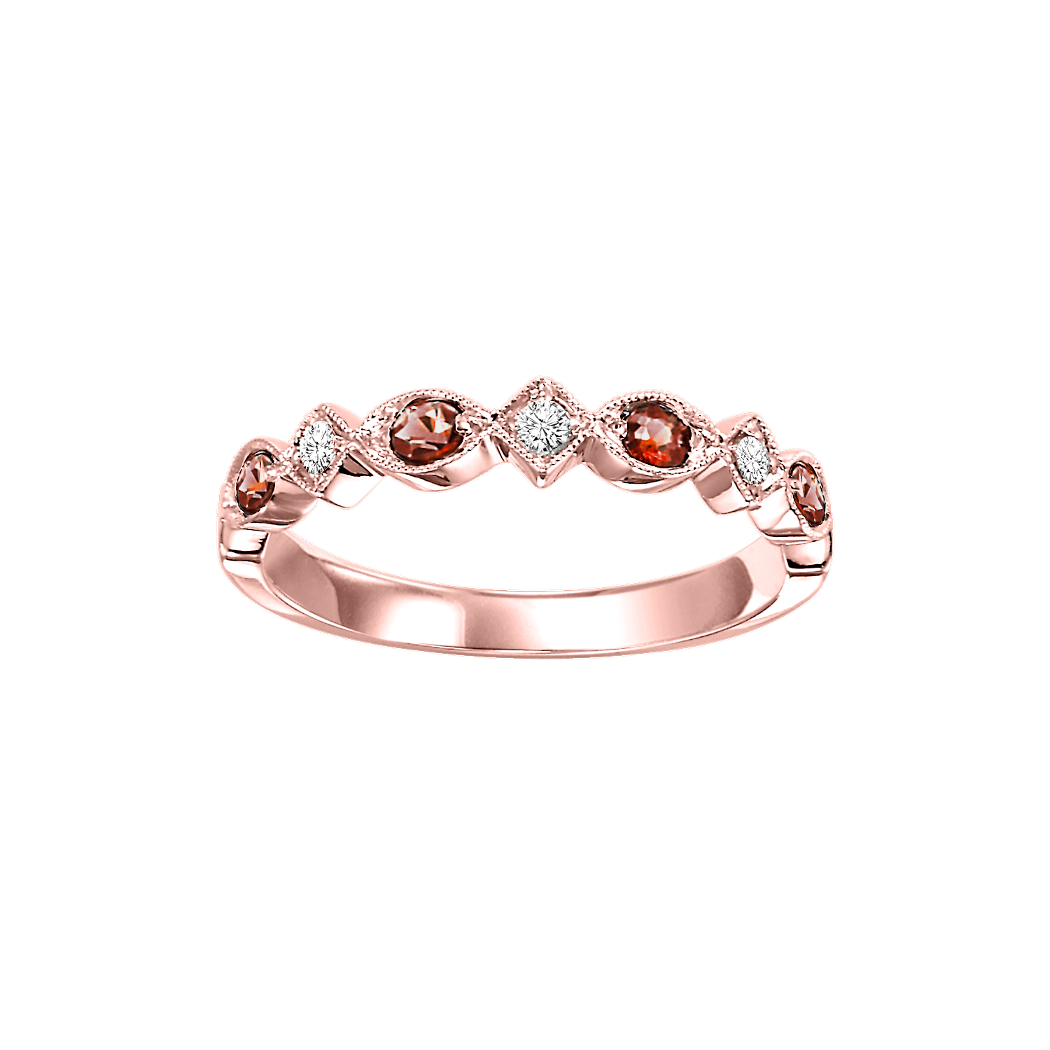 10kr mix prong garnet band 1/20ct