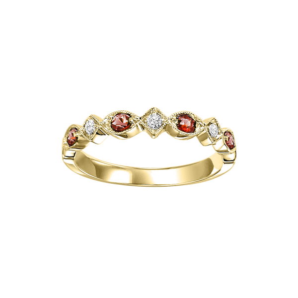 10ky mix prong garnet band 1/20ct