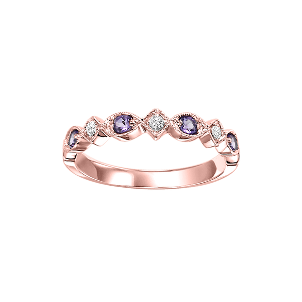 10kr mix prong amethyst band 1/20ct
