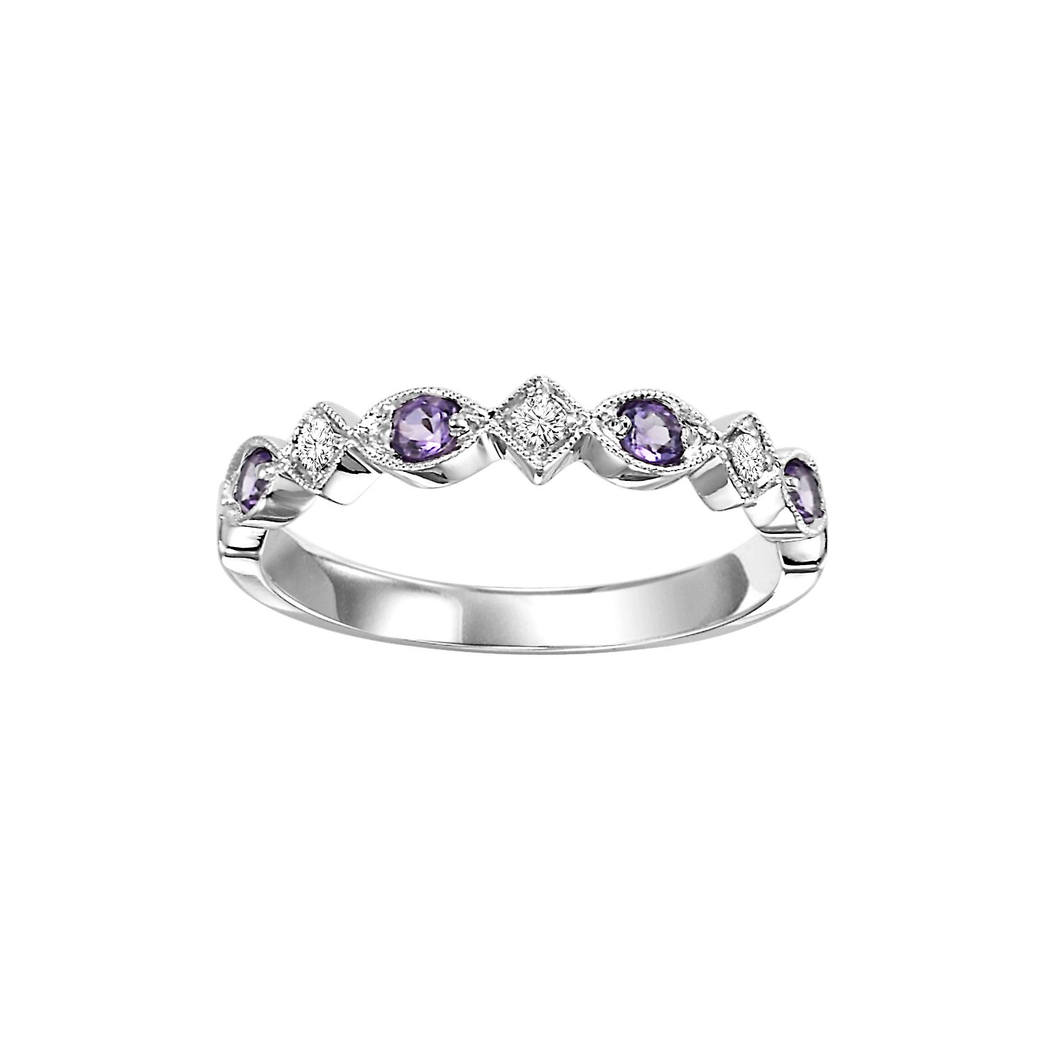 10kw mix prong amethyst band 1/20ct