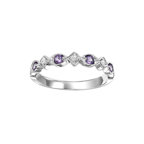 10kw mix prong amethyst band 1/20ct