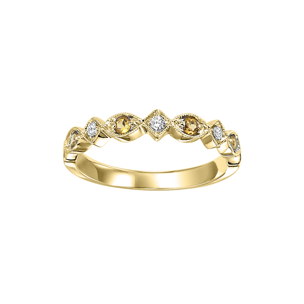 10ky mix prong citrine band 1/20ct