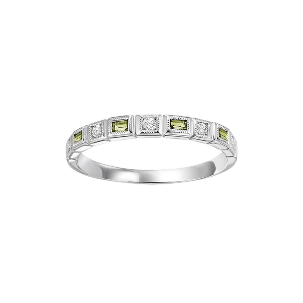 14kw mix bezel peridot band 1/12ct, rg73431-4wb