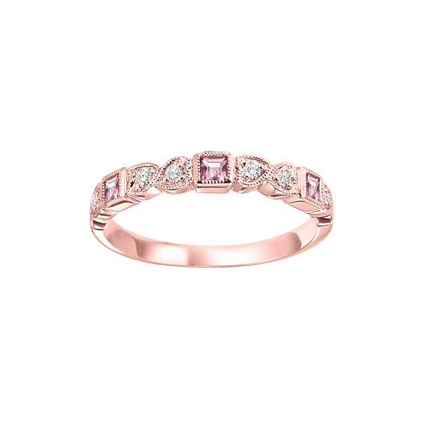 14kr mix bezel pink tourmaline band 1/12ct, se6120g4-4w