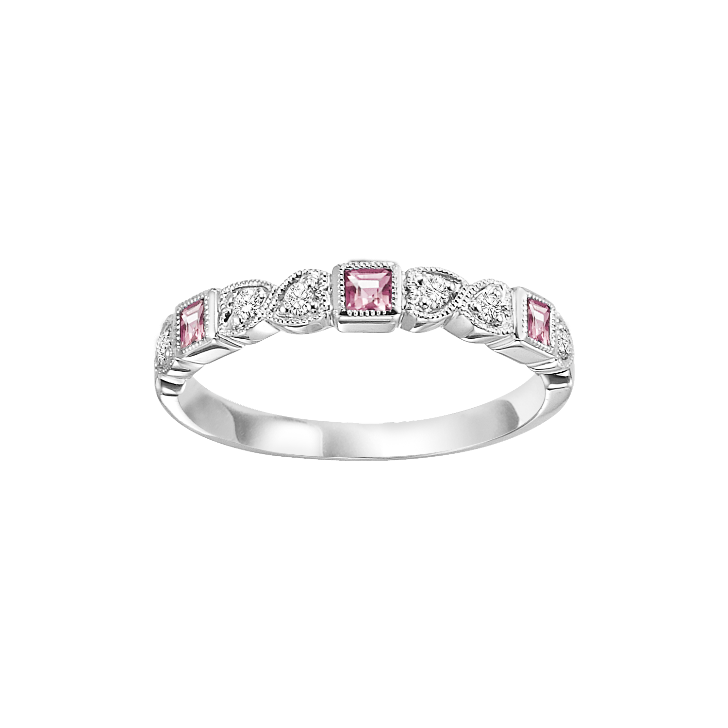 14kw mix bezel pink tourmaline band 1/12ct, se6140g4-4w