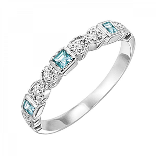 10K Gold Stackable Blue Topaz Band