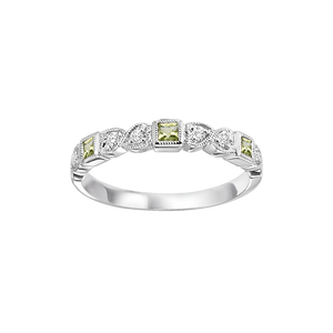 14kw mix bezel peridot band 1/10ct, se7100g4-4w