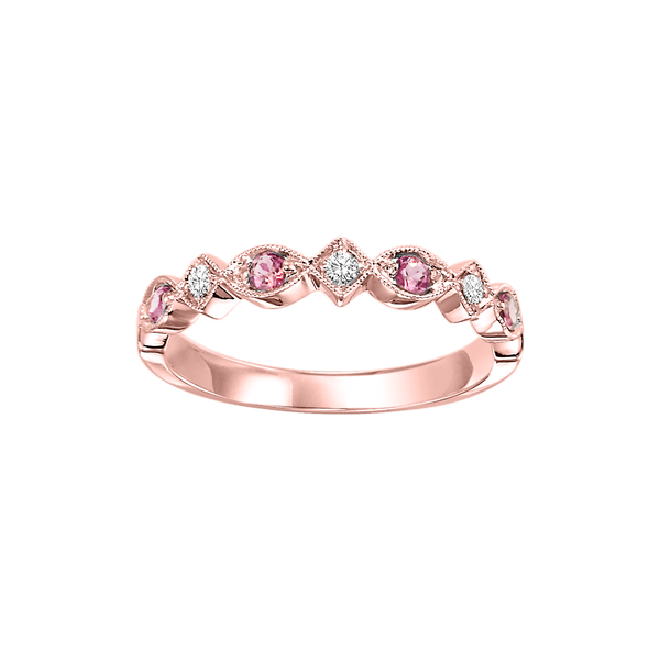 14kr mix prong pink tourmaline band 1/20ct, rg71492-4wc