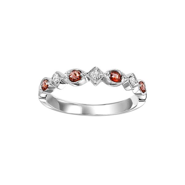 14kw mix prong garnet band 1/20ct, rg71635-4wb