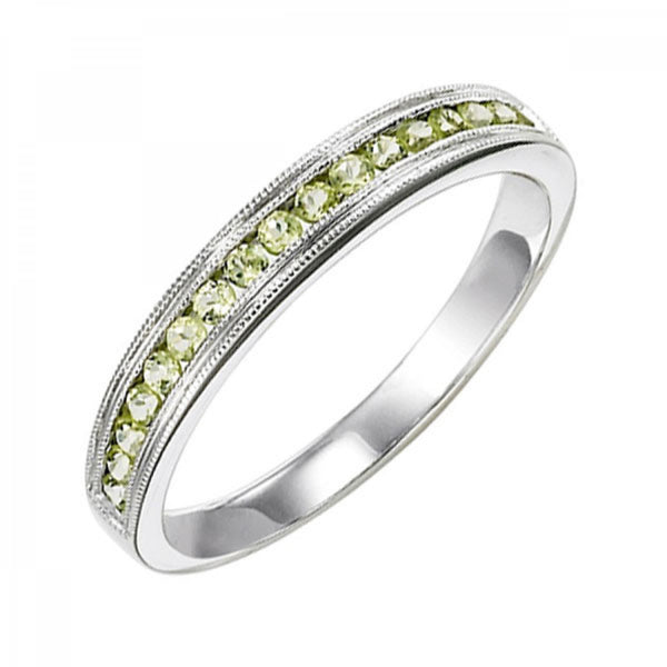 14K Gold Stackable Peridot Band