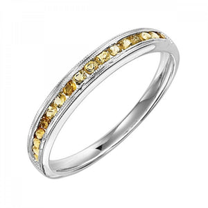 14K White Gold Mix Channel Citrine Band