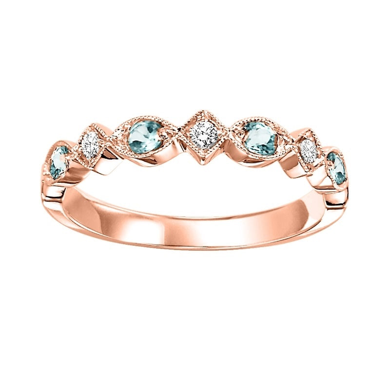 10kr mix prong aquamarine band 1/20ct