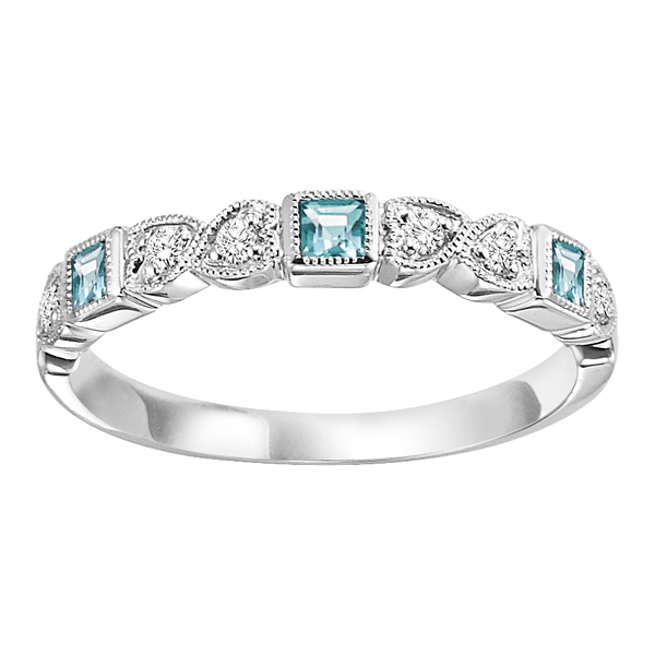 14kw mix bezel aquamarine band 1/12ct, se7014g3-4w