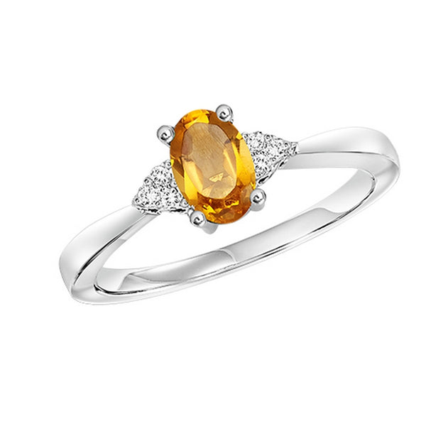 10kw color ens prong citrine ring 1/25ct, er10148-4wb