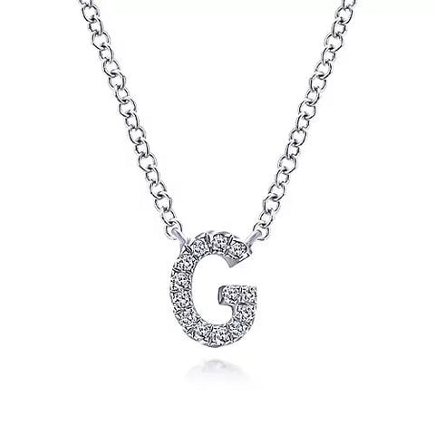 Gabriel & Co. Lusso White Gold Necklace (0.04 CTW)