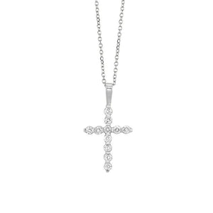 14kw cross bar set diamond necklace 1/4ct, fr1221-1y
