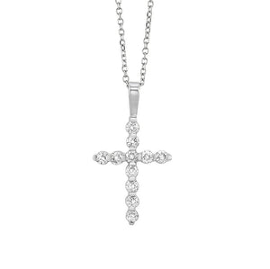 14kw cross bar set diamond necklace 1ct, fr1035-1w