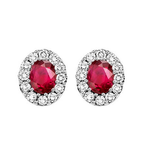 14kw color ens halo prong ruby earrings 1/5ct, rg70702-4wc