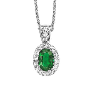 14kw color ens halo prong emerald pendant 1/10ct, rg68793-4pc