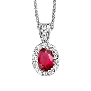 14kw color ens halo prong ruby pendant 1/10ct, rg70628-4wc