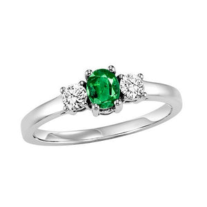14kw color ens prong emerald ring 1/4ct, h946-2-4wc