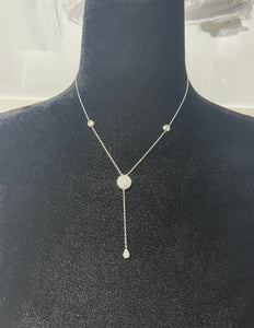Diamond Teardrop Lariat Necklace
