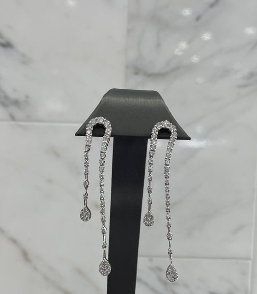 Teardrop Diamond Dangle Earrings