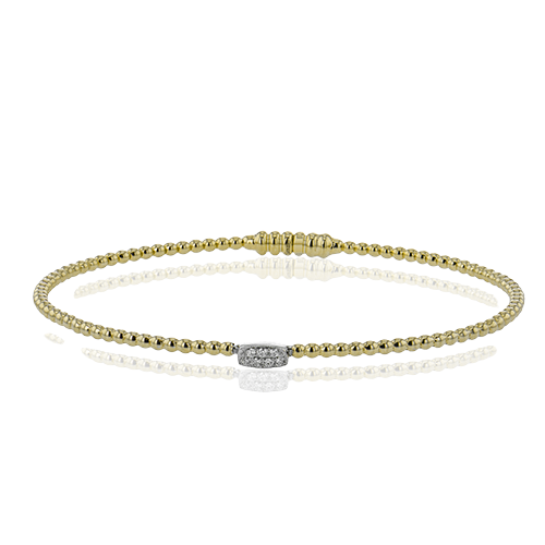 Simon G  lb2341 Beaded Bangle in 18k Gold with Diamonds