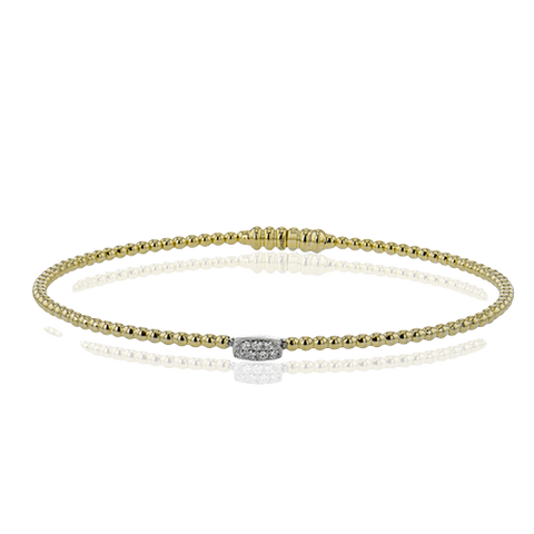 Simon G  lb2341 Beaded Bangle in 18k Gold with Diamonds