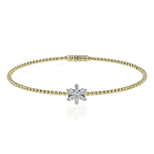 Simon G  lb2342 Snowflake Bangle in 18k Gold with Diamonds