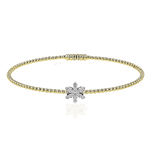 Simon G  lb2342 Snowflake Bangle in 18k Gold with Diamonds