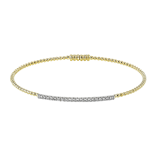 Simon G  lb2343 Beaded Bangle in 18k Gold with Diamonds
