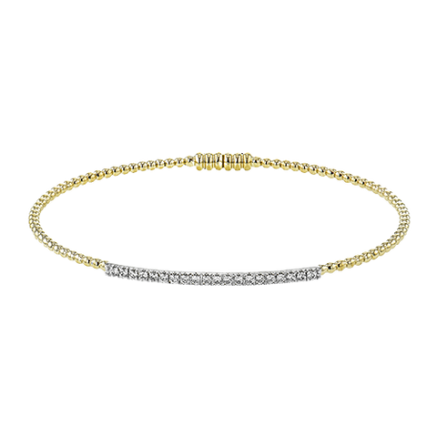 Simon G  lb2343 Beaded Bangle in 18k Gold with Diamonds
