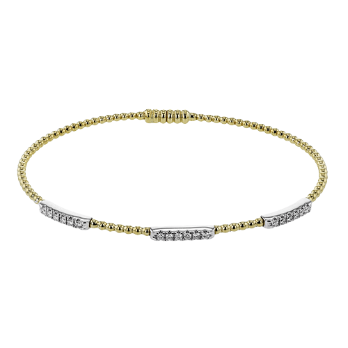 Simon G  lb2345 Beaded Bangle in 18k Gold with Diamonds