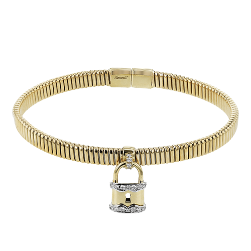 Simon G  lb2428 Lock Bangle in 18k Gold with Diamonds