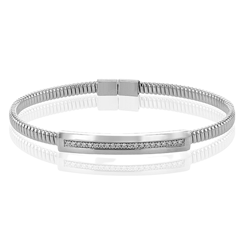 Simon G  lb2429 Cable Bangle in 18k Gold with Diamonds