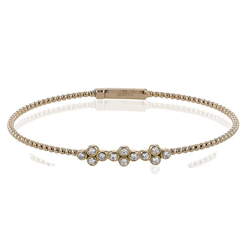 Simon G  lb2445 Beaded Bangle in 18k Gold with Diamonds