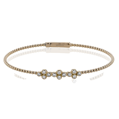 Simon G  lb2445 Beaded Bangle in 18k Gold with Diamonds
